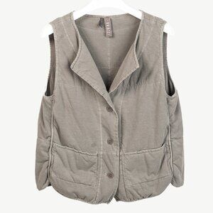 Ischiko Grey Padded-Cotton Buttoned Vest